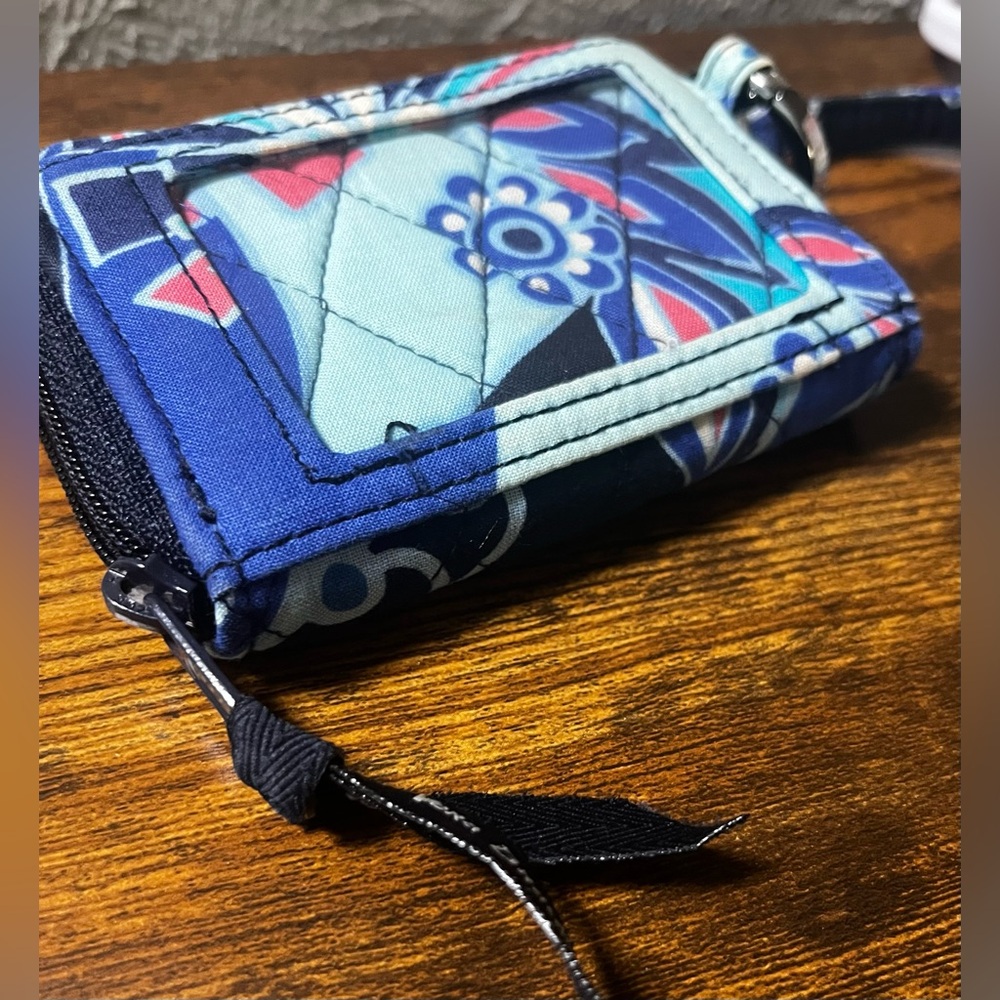 Vera Bradley Navy Blue Floral Quilted Wristlet Clutch - Picture 5 of 7